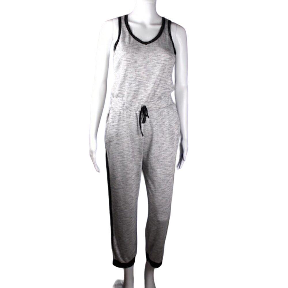 Chelsea & Chester Athletic Tank Jumpsuit Youth Large 12-14 Gray Racerback NWT